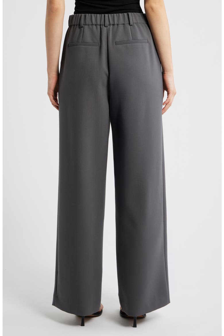 Icon Twill High Waist Wide Leg Trousers, Alternate, color, GREY MAGNET