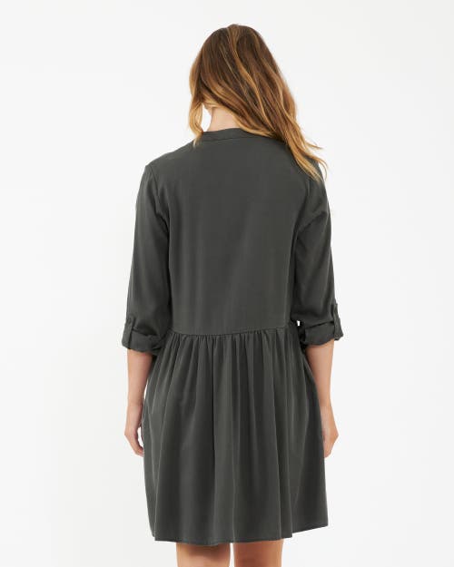 Ripe Maternity Stylish Navy Demi Tencel Shirtdress For Maternity And Nursing In Green