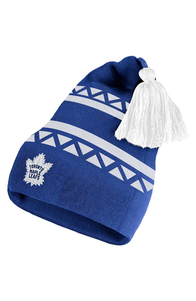 adidas Men's adidas  Royal Toronto Maple Leafs Reverse Retro 2.0 Pom Cuffed Knit Hat, Main, color, 