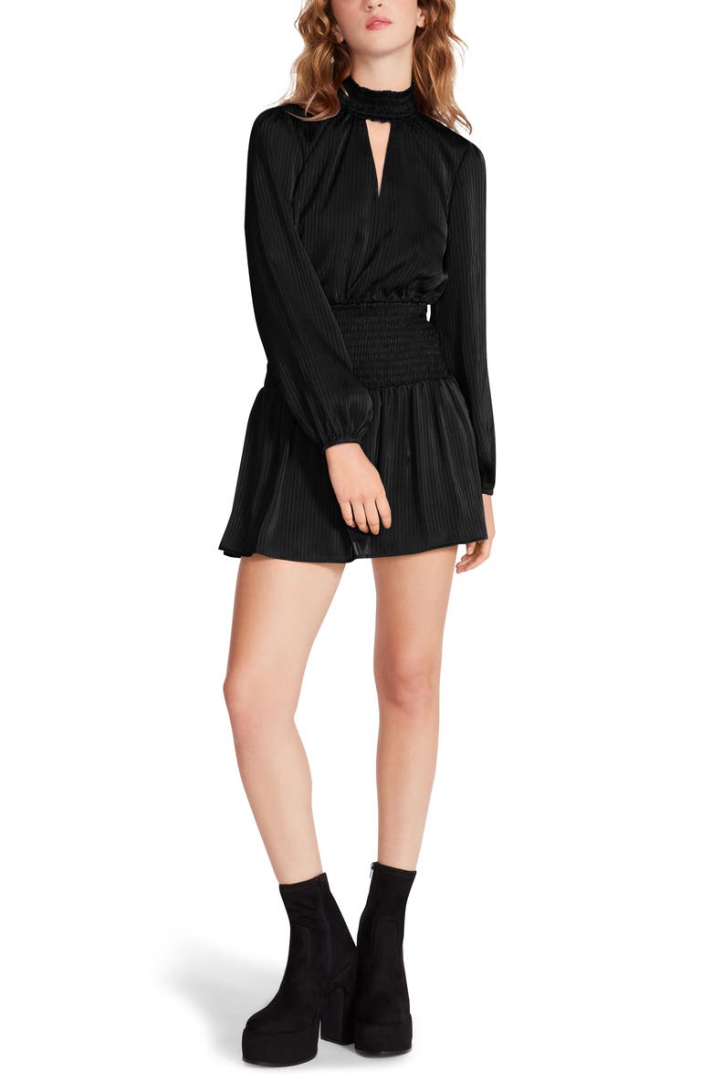Steve Madden Natalie Smocked Long Sleeve Minidress, Alternate, color, 