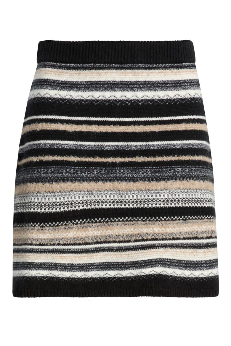 Striped Wool & Cashmere Blend Miniskirt, Alternate, color, NEUTRAL MULTI STRIPE