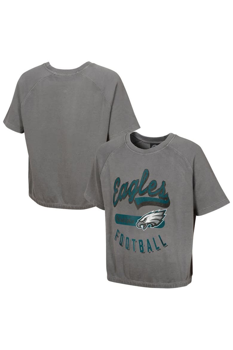 Women's  Gray Philadelphia Eagles Mineral Wash Short Sleeve Top, Main, color, Gray