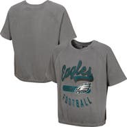 Outerstuff Women's  Gray Philadelphia Eagles Mineral Wash Short Sleeve Top