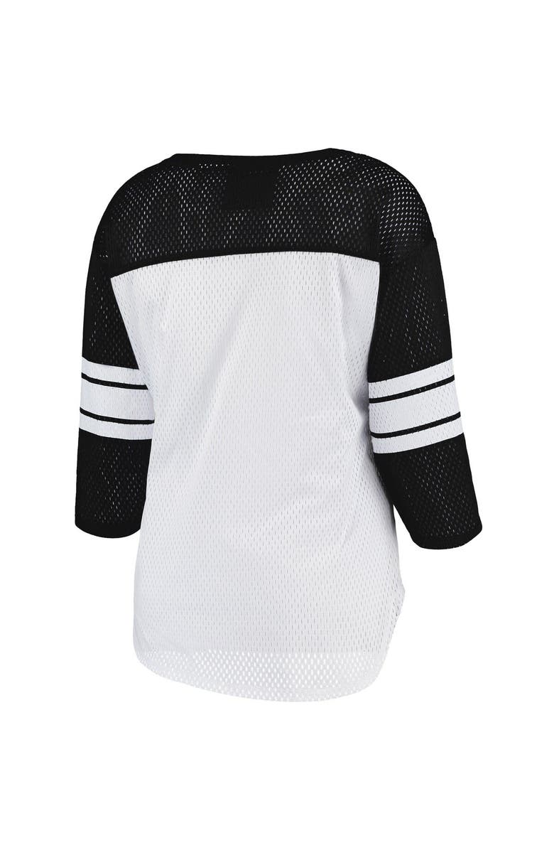 G-III 4HER BY CARL BANKS Women's G-III 4Her by Carl Banks White/Black Jacksonville Jaguars First Team 3/4-Sleeve Mesh T-Shirt, Alternate, color, 