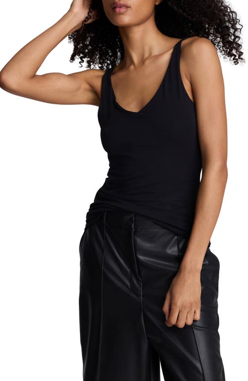 Kenneth Cole V-neck Knit Tank In Black