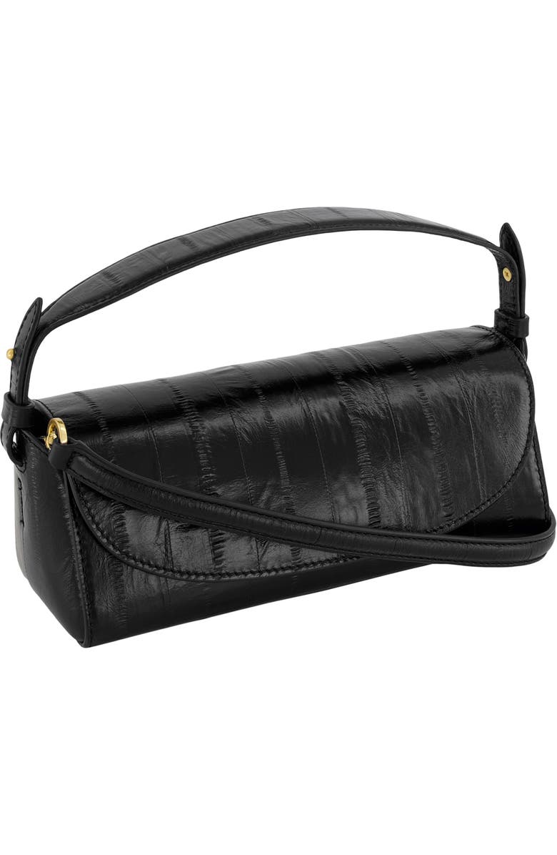 Vince Mini Sabrina Eel Embossed Leather Top Handle Bag, Alternate, color, Black