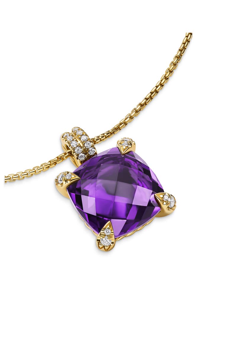 David Yurman Chatelaine<sup>®</sup> Pendant Necklace 18K Gold With Amethyst & Diamonds, Alternate, color, Amethyst/ 18K Yellow Gold