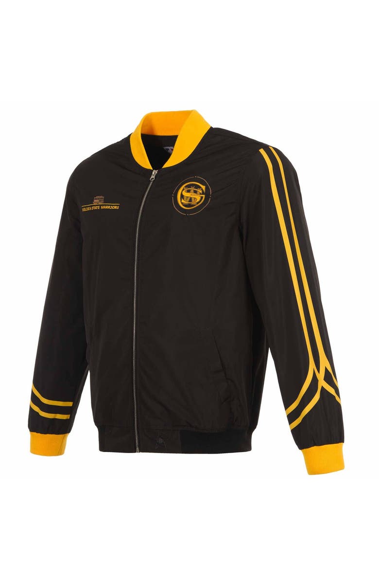 JH DESIGN Men's JH Design Black Golden State Warriors 2023/24 City Edition Full-Zip Bomber Jacket, Alternate, color, 