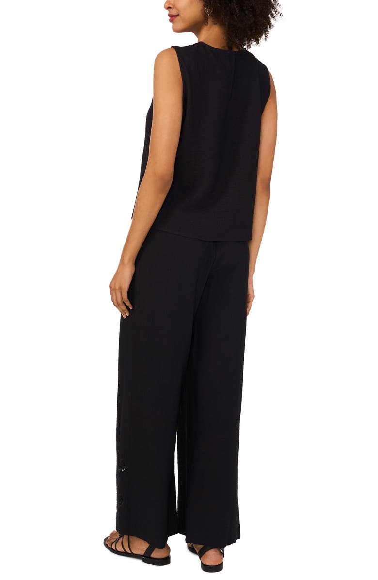 Vince Camuto Lattice Inset High Waist Wide Leg Pants, Alternate, color, 