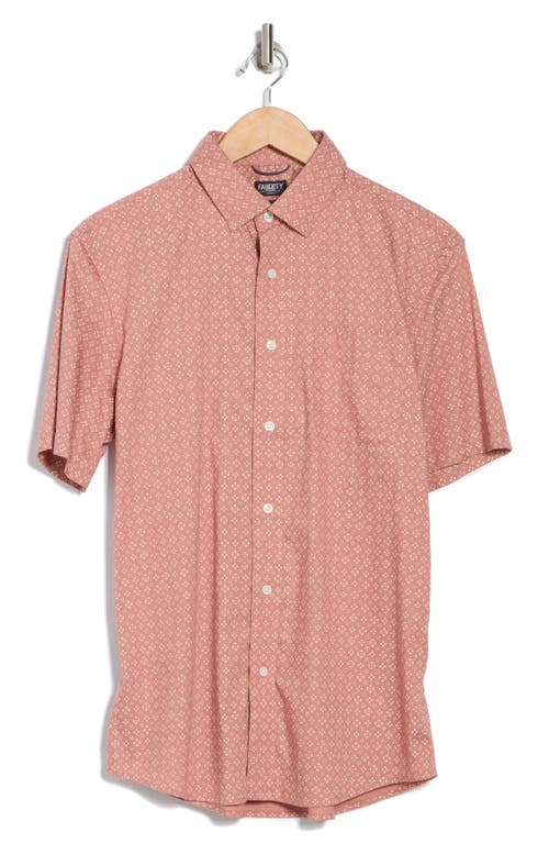 Faherty Playa Short Sleeve Stretch Organic Cotton Button-down Shirt In Pink