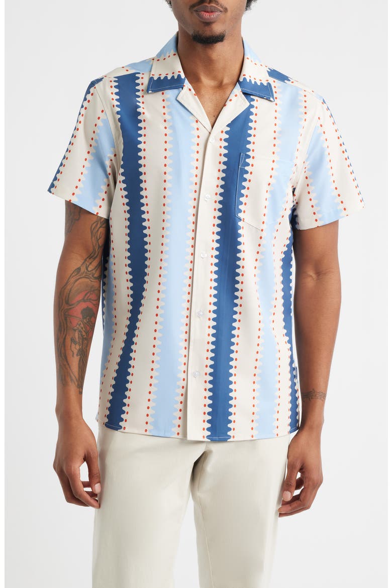 Strike a Match Print Weekend Camp Shirt, Main, color, BLUE