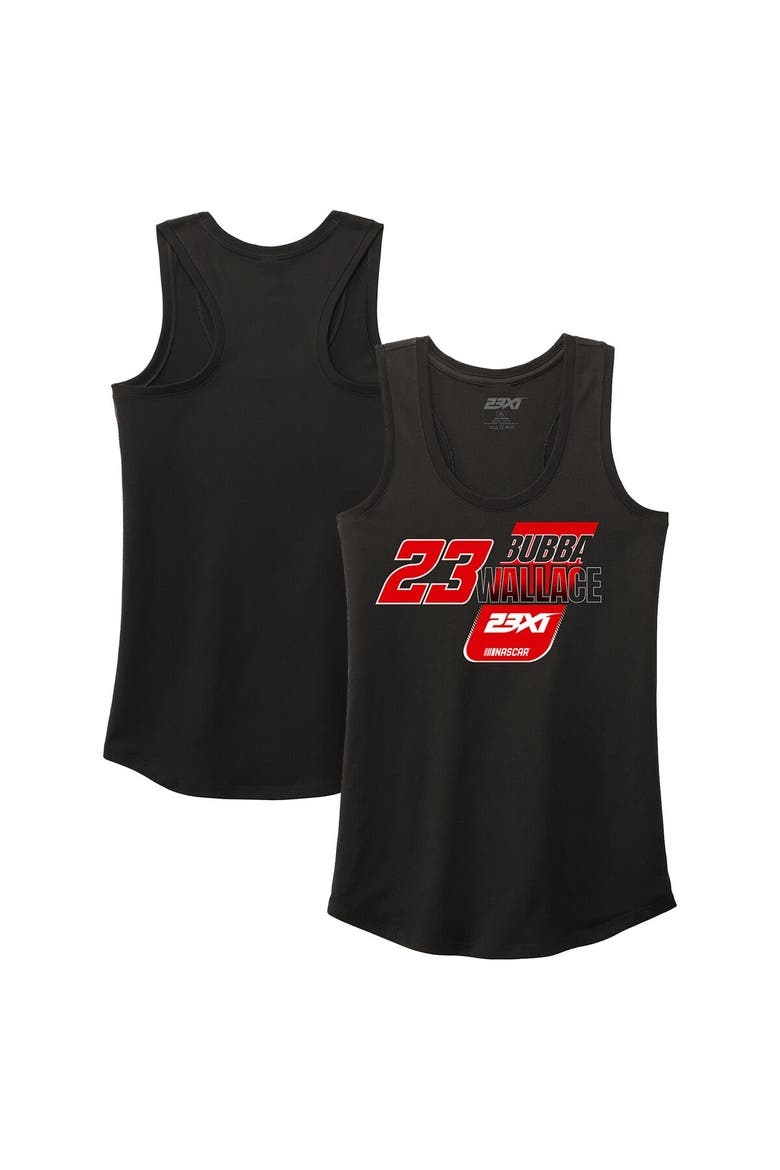 Women's 23XI Racing  Black Bubba Wallace Racer Back Tri-Blend Tank Top, Main, color, Black