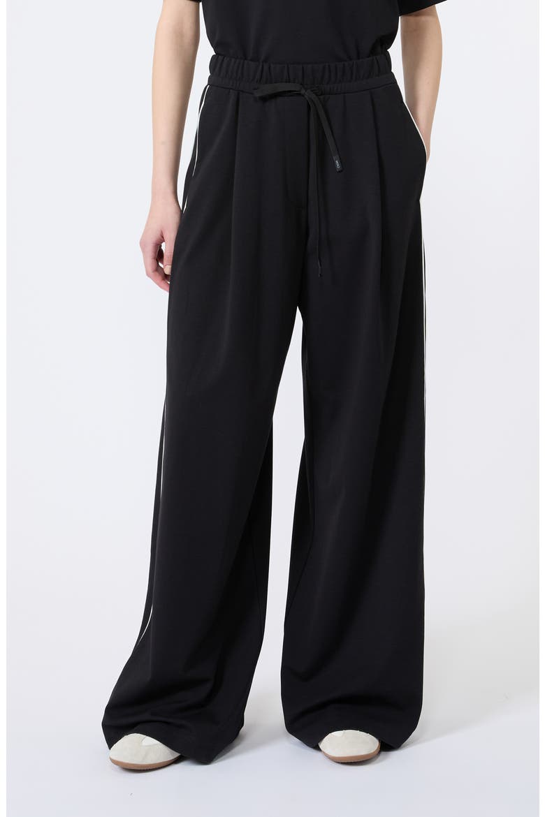 Godezia Wide Leg Jersey Pants, Main, color, BLACK