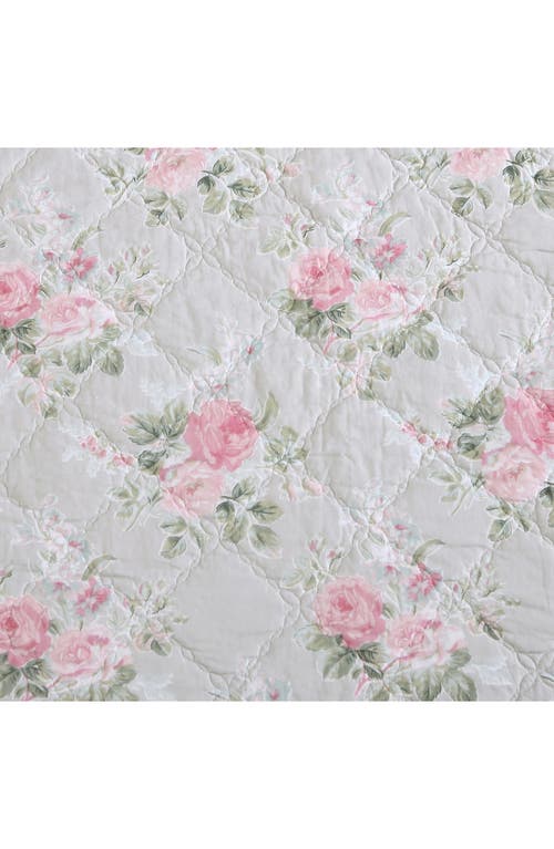 Laura Ashley Melany Quilt & Sham Set In Pink/grey