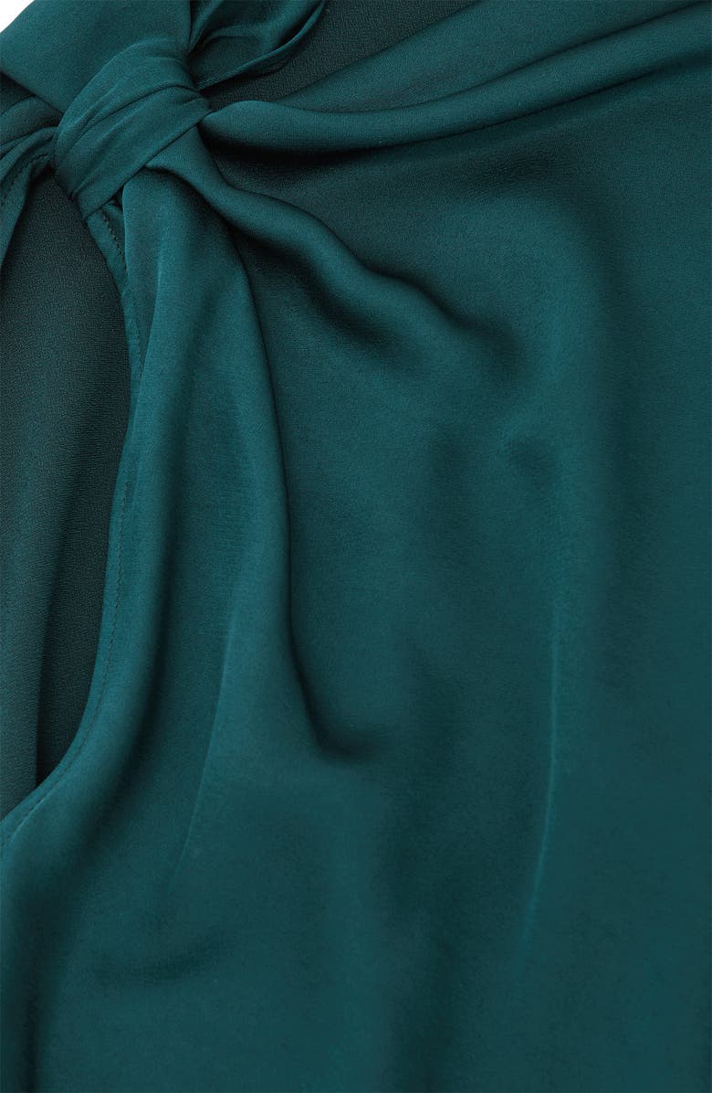 Reiss Kenzie Asymmetric Satin Dress, Alternate, color, Teal Green