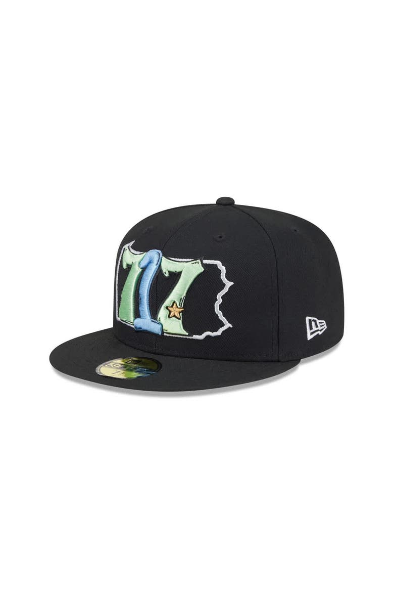 Men's New Era  Black Harrisburg Senators Theme Nights 59FIFTY Fitted Hat, Main, color, Black