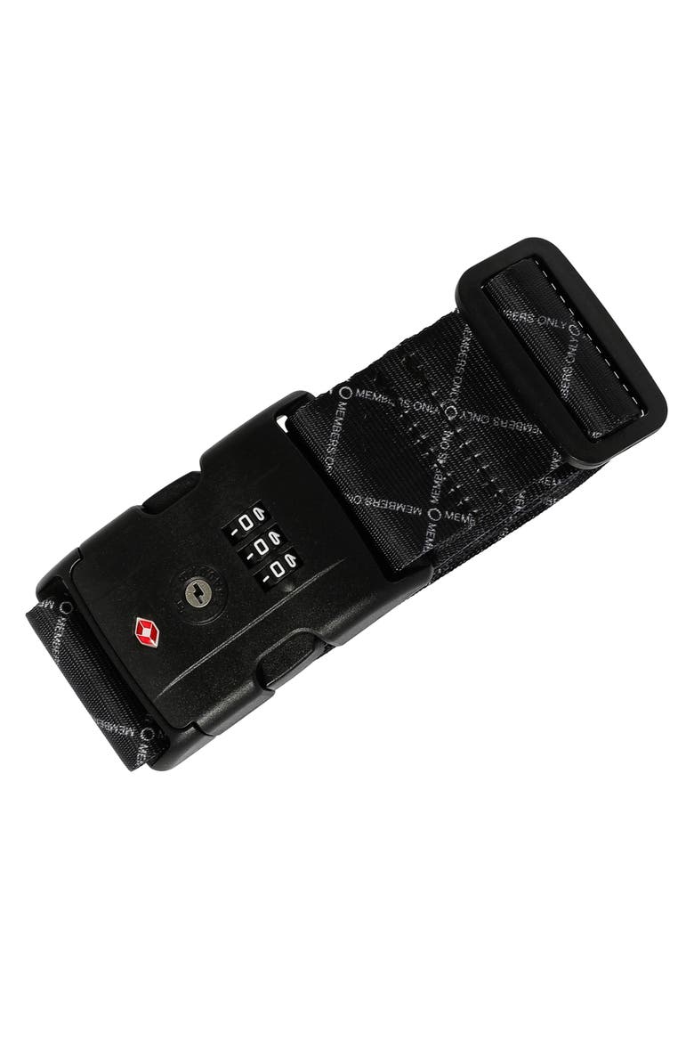 Adjustable Luggage Strap with Combination Lock, Alternate, color, Black