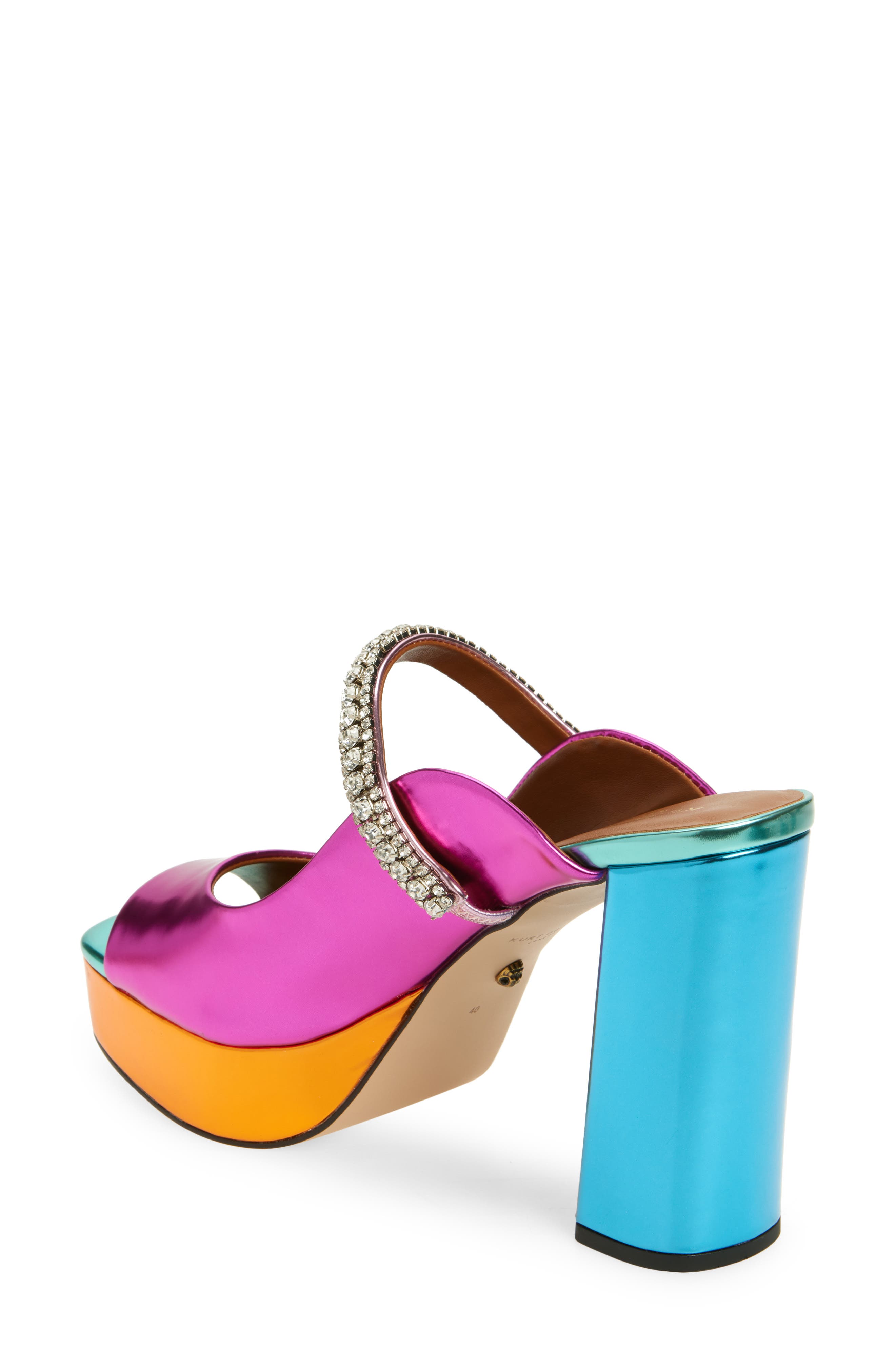 Kurt Geiger London Duke Platform Peep Toe Mule, Alternate, color, Pink Multi