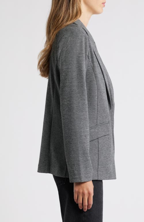 Wit & Wisdom Stripe Princess Seam Blazer In Heather Charcoal