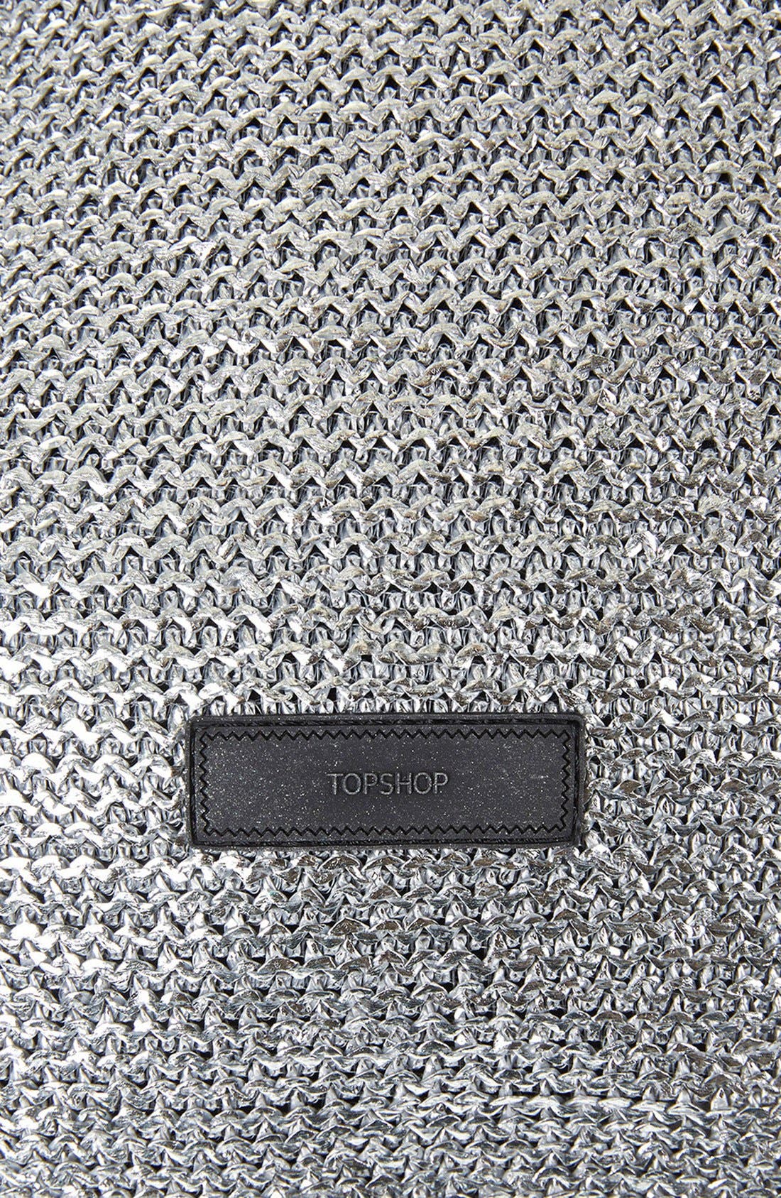 'Metallix' Woven Drawstring Bag, Alternate, color, SILVER