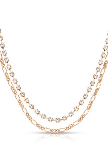 Ettika Crystal Layered Chain Necklace