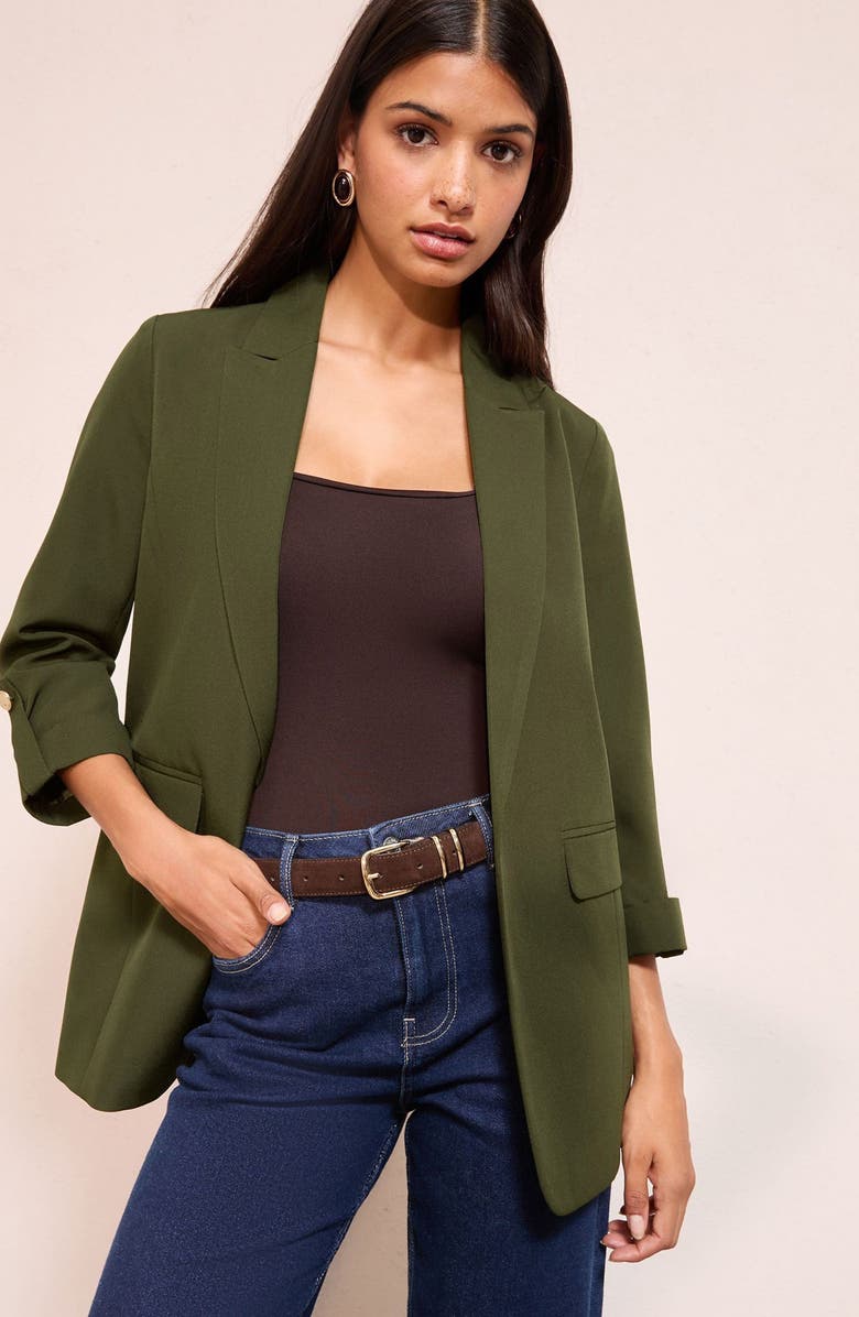Friends Like These Roll-Tab Sleeve Blazer, Alternate, color, Green