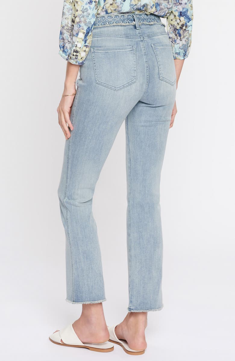 NYDJ Embroidered High Waist Frayed Ankle Slim Bootcut Jeans, Alternate, color, 
