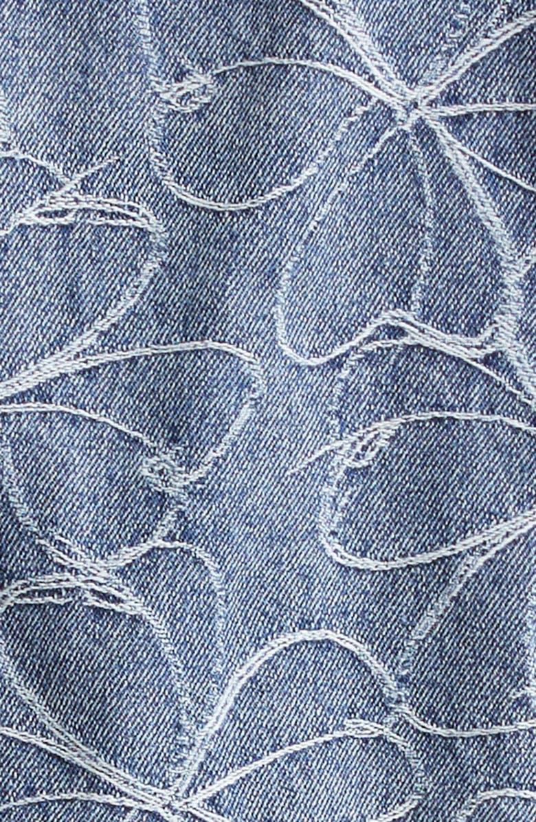 Ramy Brook Hoff Embroidered Floral Denim Trucker Jacket, Alternate, color, 