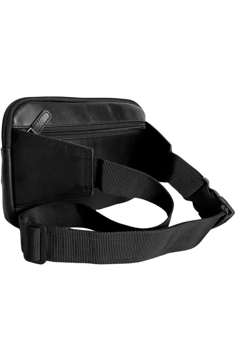 Mancini Buffalo Leather Belt Bag, Alternate, color, Black