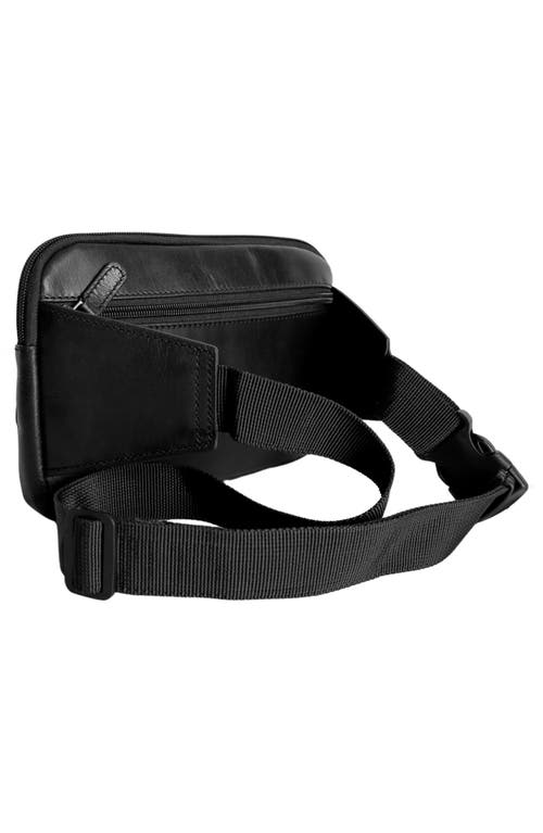 Mancini Buffalo Leather Belt Bag In Black