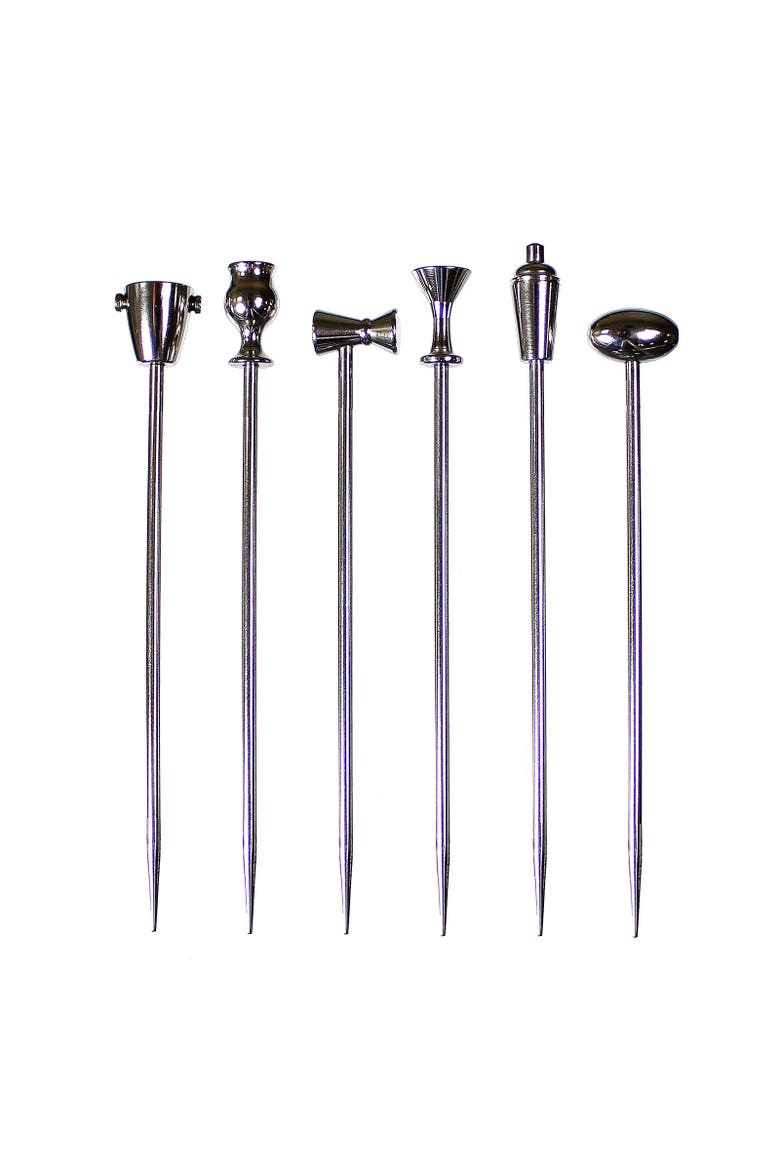 Stainless Steel Legacy Martini Picks, Set of 6, Main, color, Silver