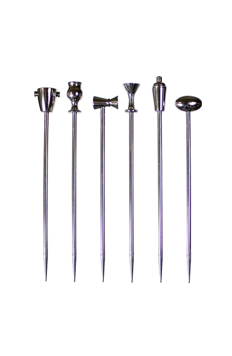 PRODYNE Stainless Steel Legacy Martini Picks, Set of 6, Main, color, Silver