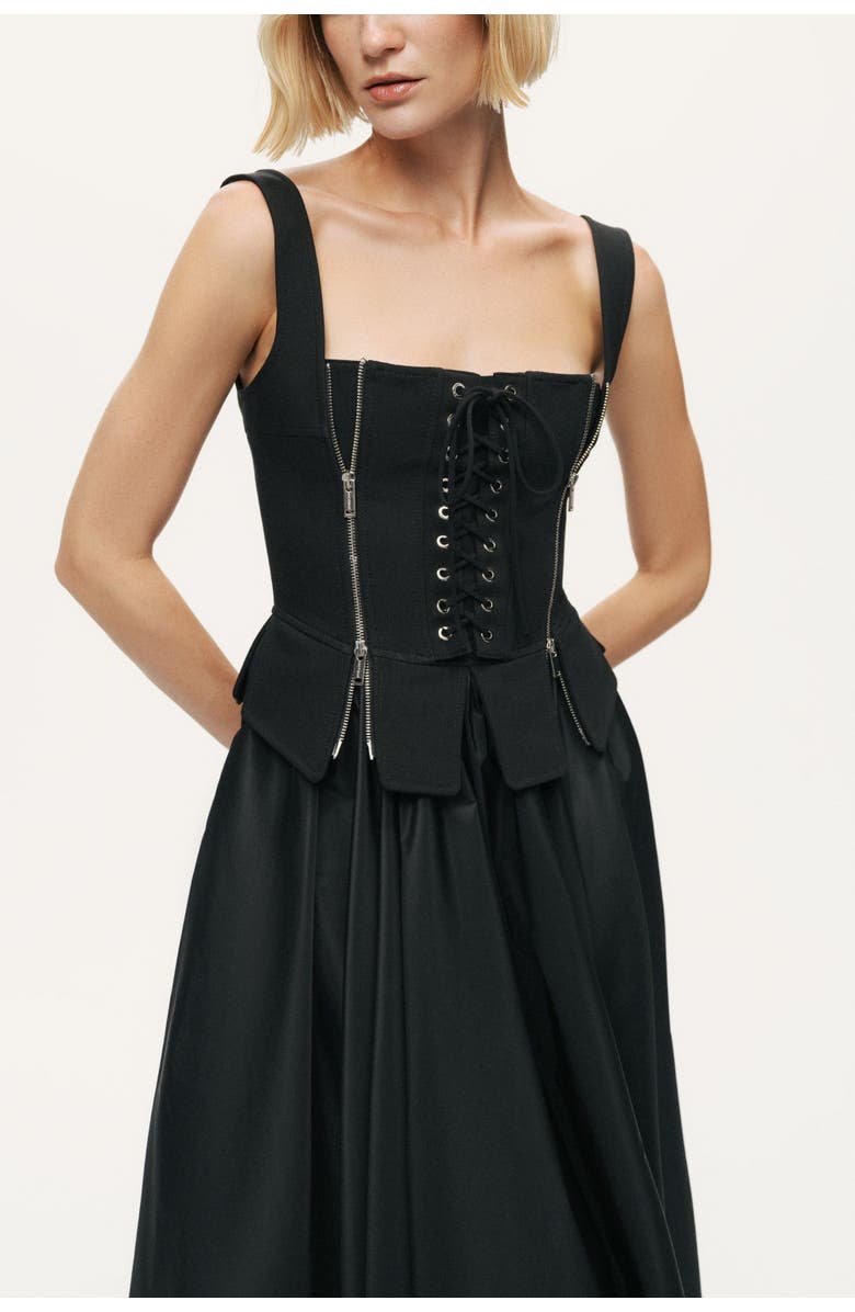 Nocturne Laced Corset Maxi Dress, Alternate, color, Black