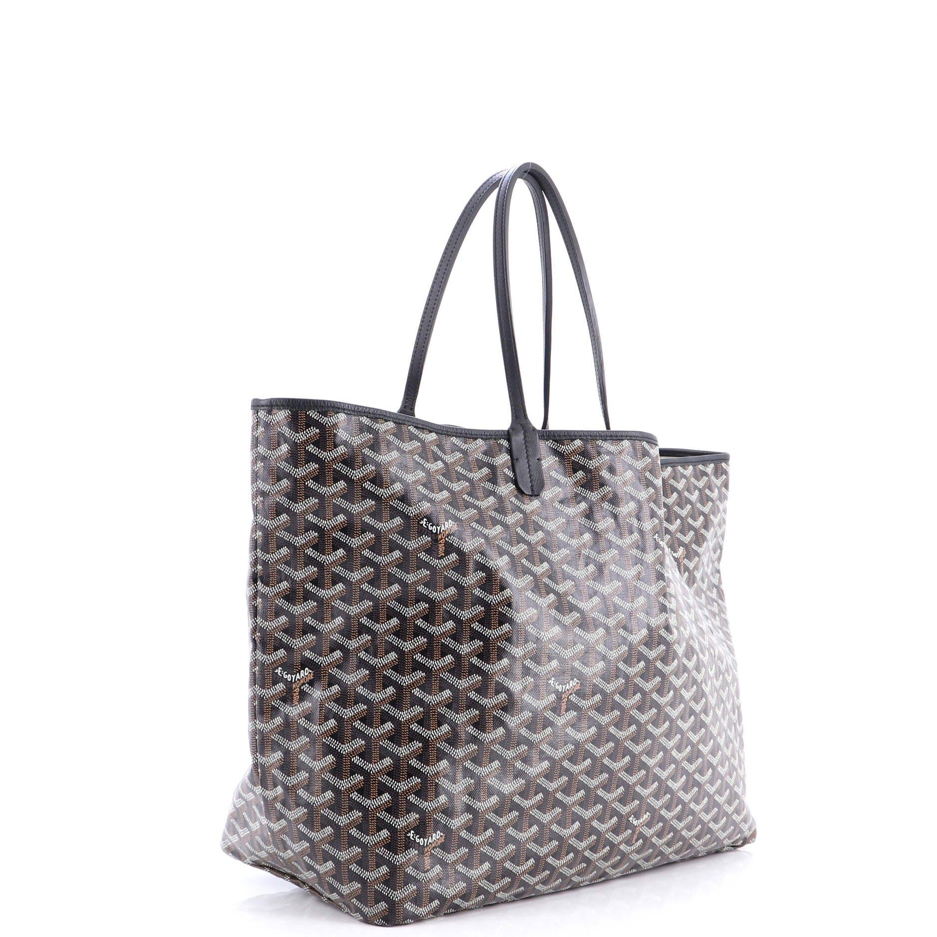 Pre-Owned Goyard Saint Louis Tote Printed Coated Canvas GM, Alternate, color, Black