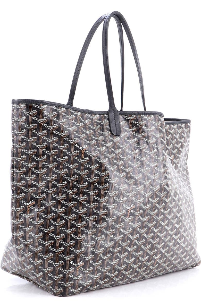 Pre-Owned Goyard Saint Louis Tote Printed Coated Canvas GM, Alternate, color, Black