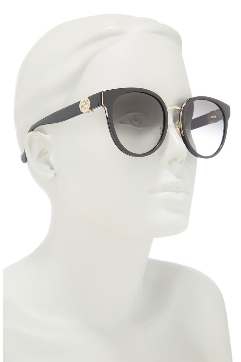 56mm Round Sunglasses, Alternate, color, BLACK BLACK GREY