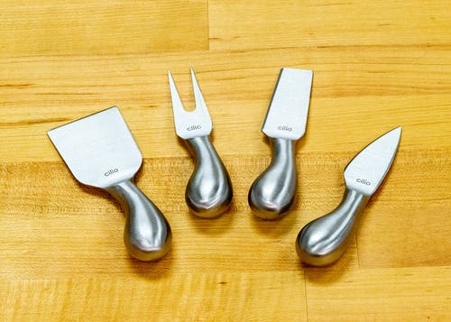 Cilio Piave 4 Piece Cheese Knife Set, Stainless Steel In Silver