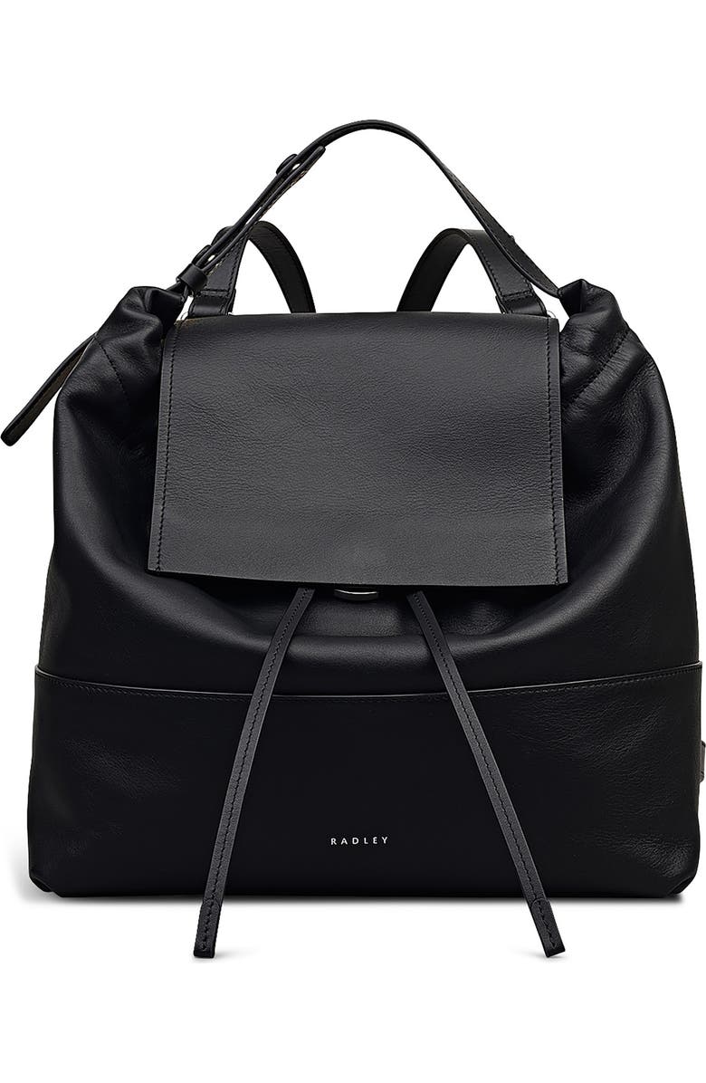 Radley The Medium Portobello Leather Backpack, Main, color, Black