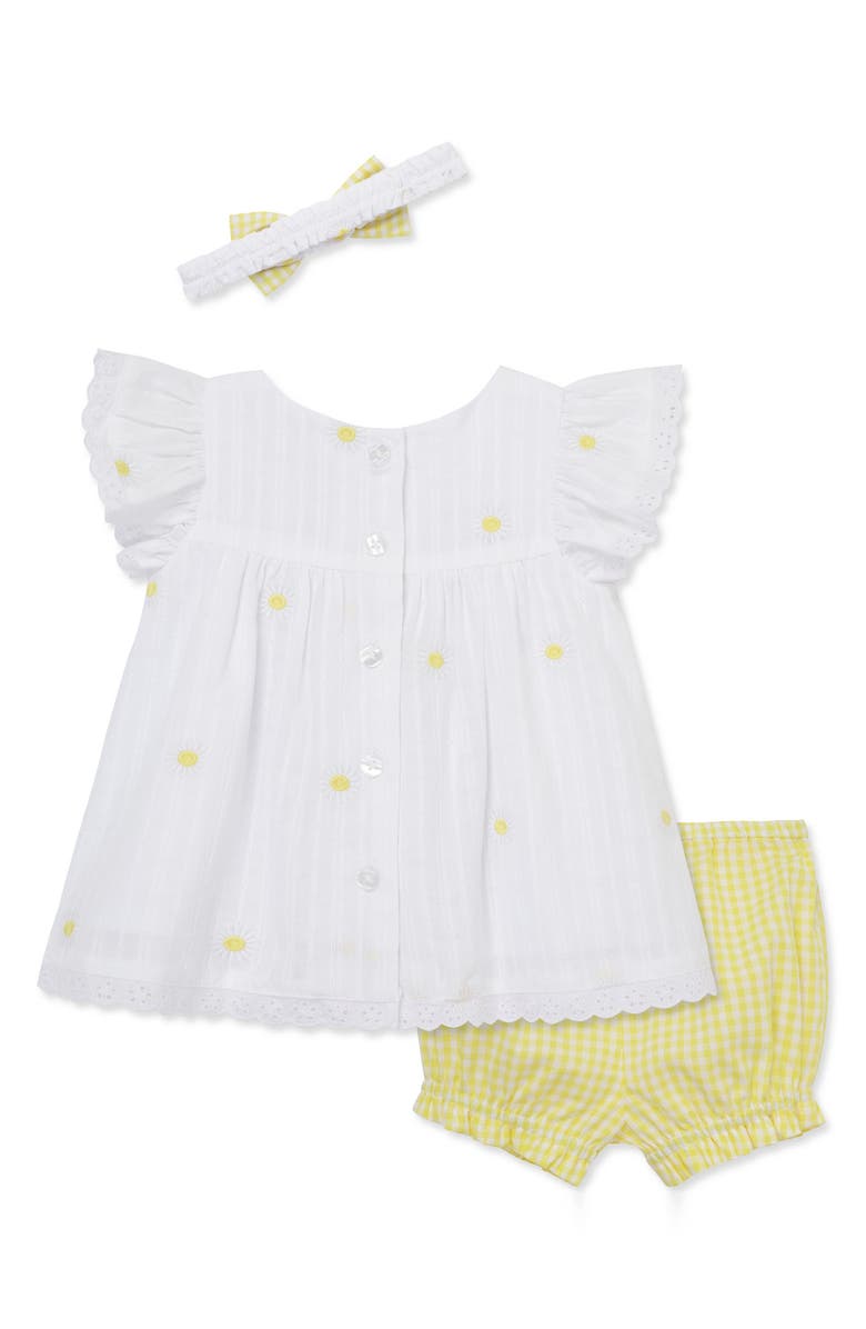Little Me Daisy Texture Top, Shorts & Headband, Alternate, color,