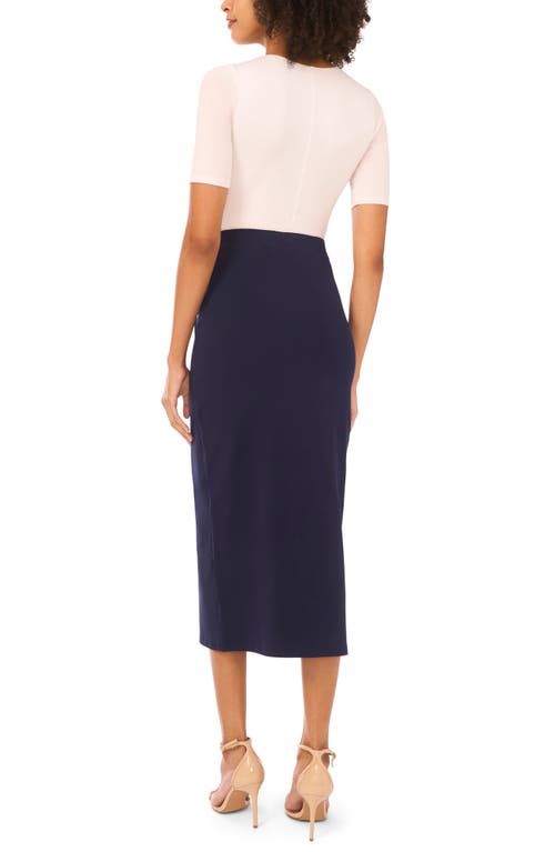 Vince Camuto Pull On Midi Skirt In Blue