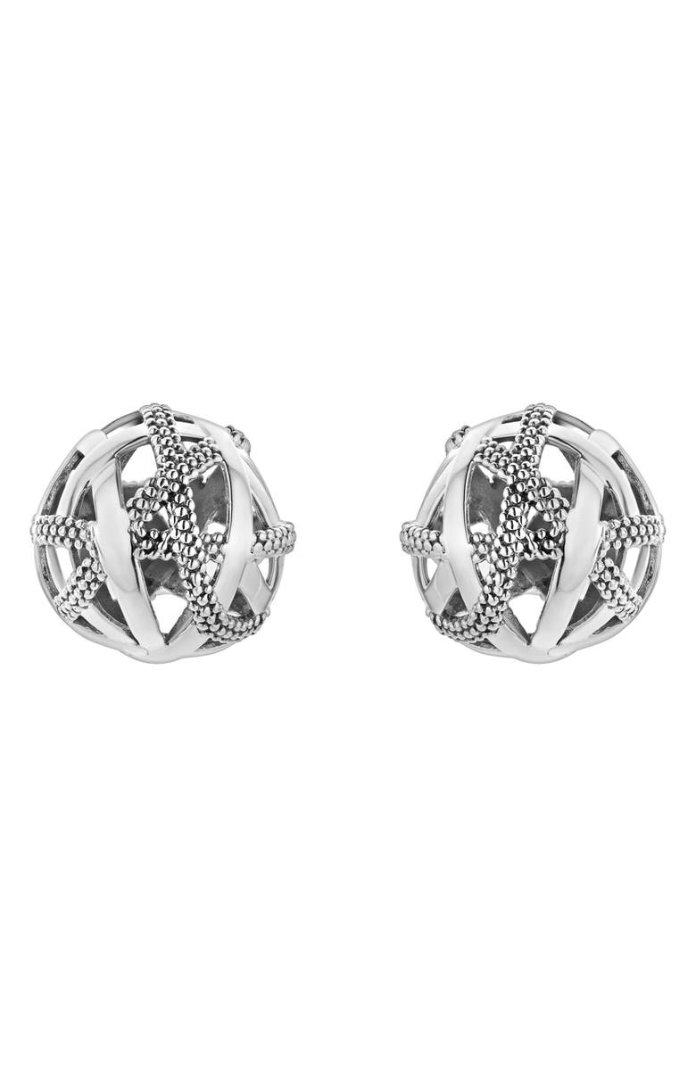 LAGOS Signature Gifts Sterling Silver Woven Knot Stud Earrings, Alternate, color,