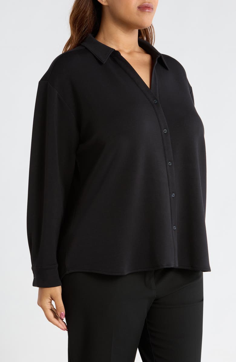 SPANX<sup>®</sup> Oversize Button-Up Shirt, Alternate, color, Very Black