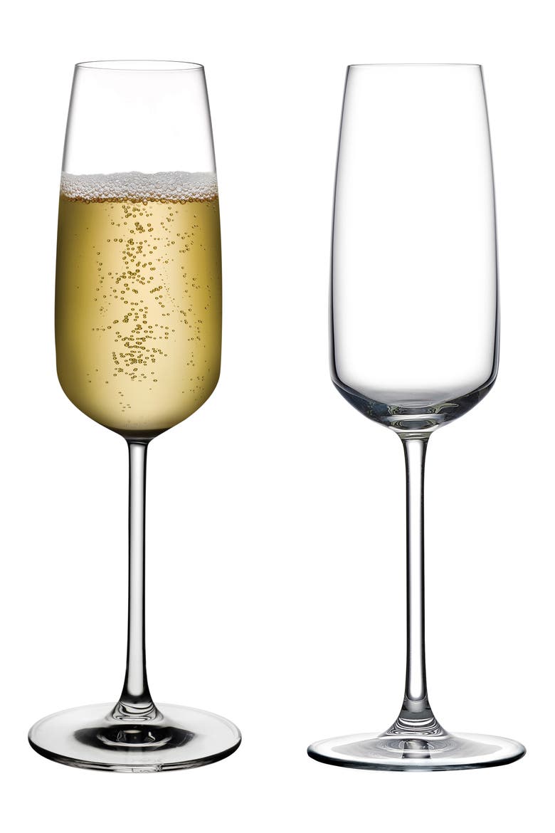 Mirage Set of 2 Champagne Glasses, Alternate, color, CLEAR