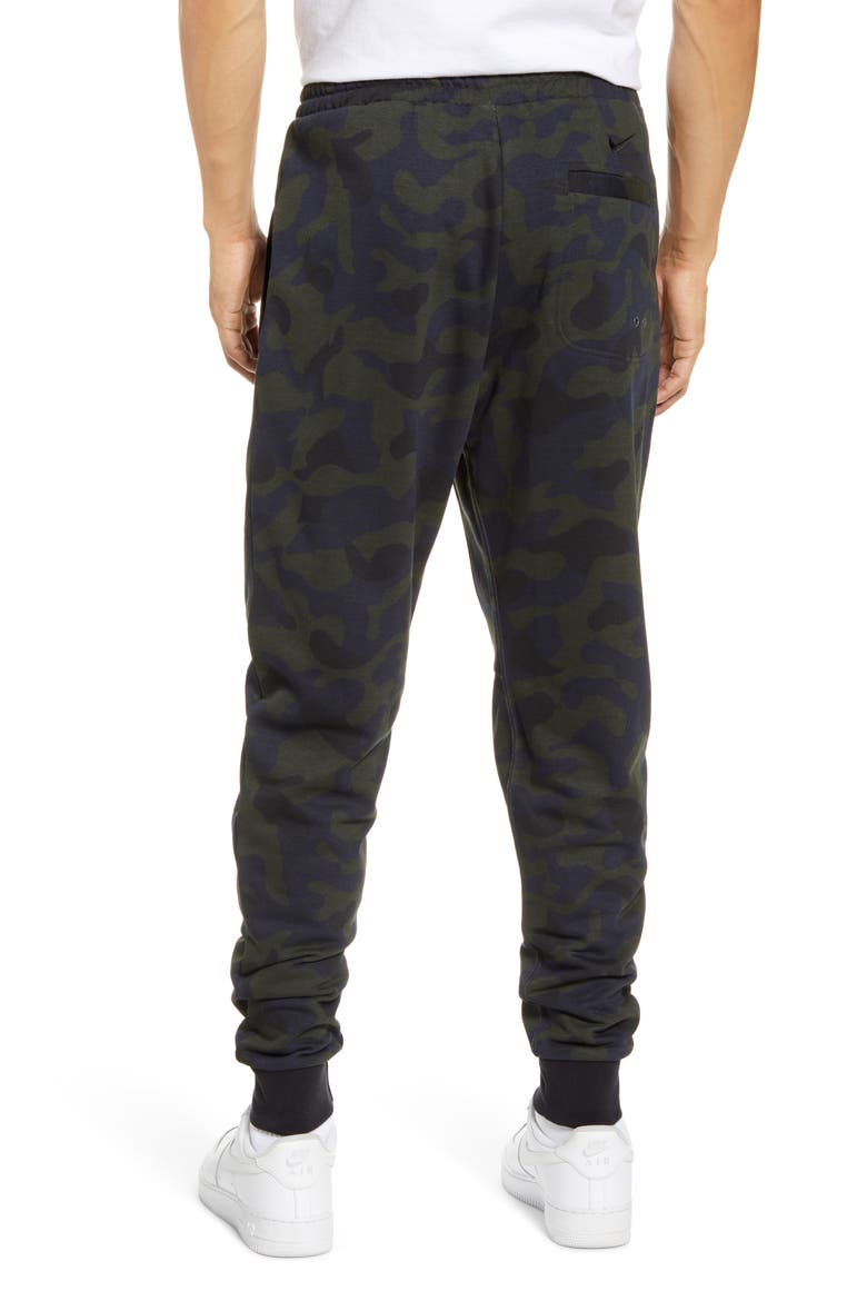 Sportswear Print French Terry Sweatpants, Alternate, color, DARK OBSIDIAN/ BLACK