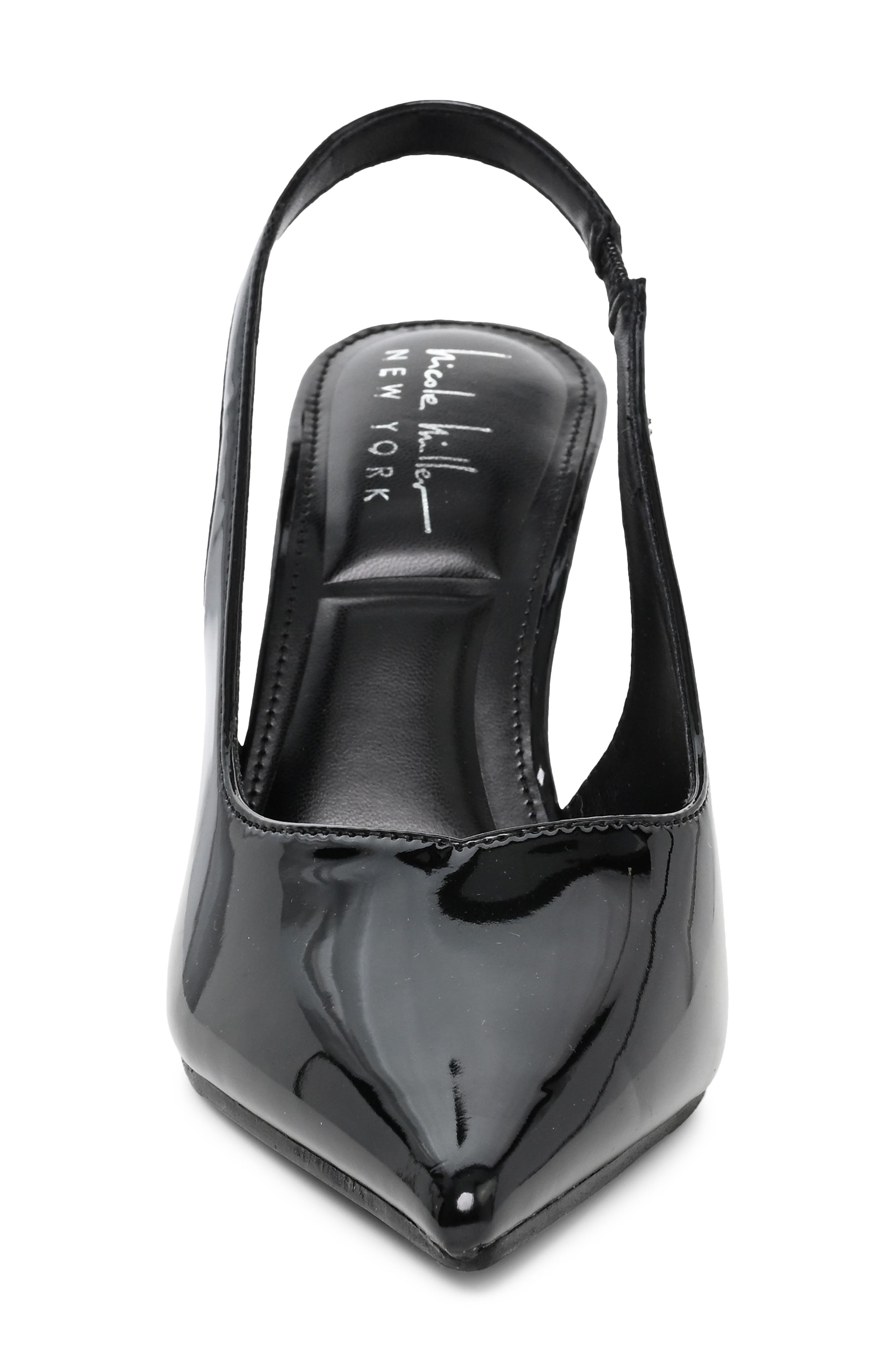 Pointed Toe Slingback Pump, Alternate, color, BLACK PATENT