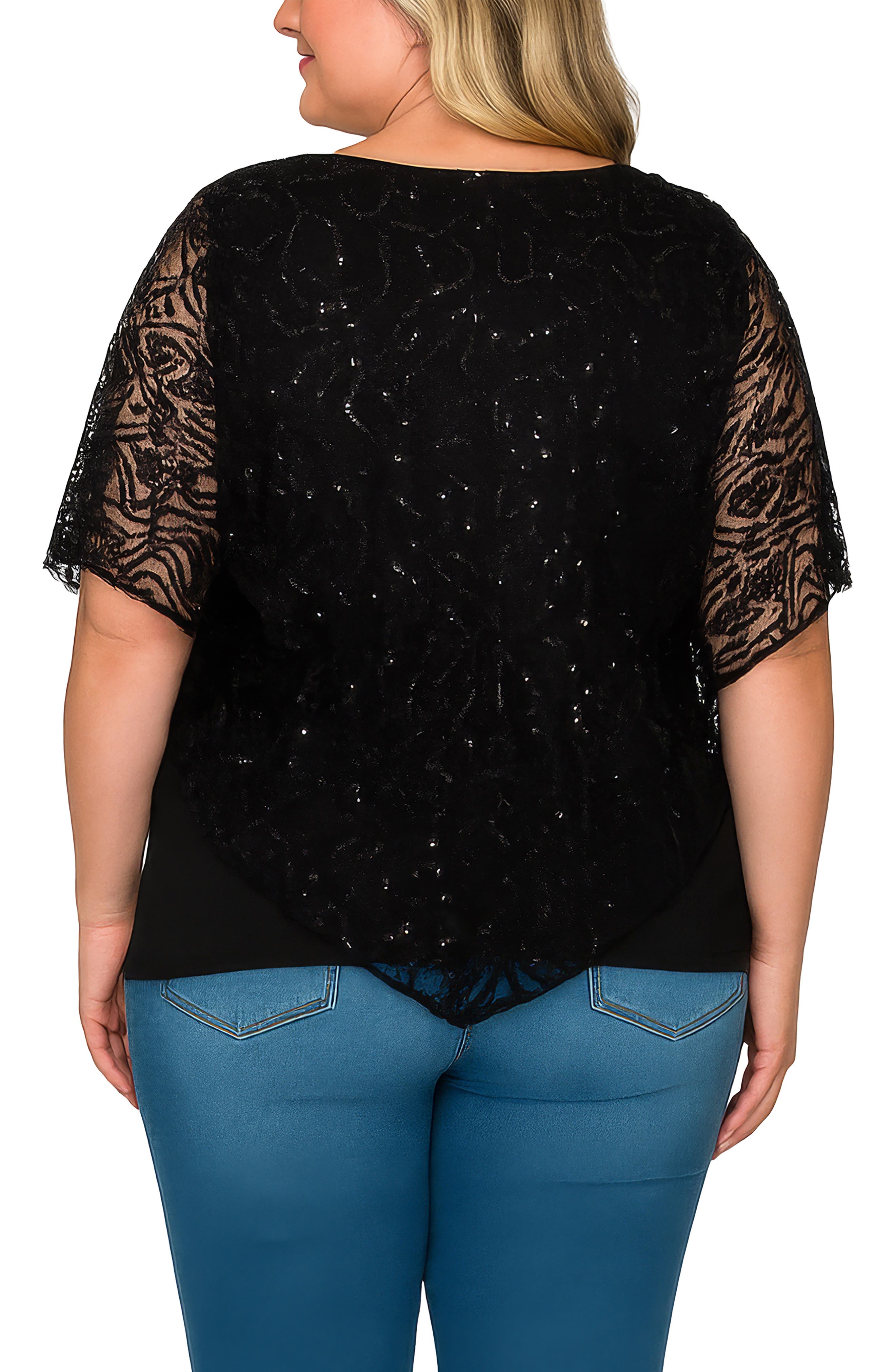 Sequin Poncho Top - image 2