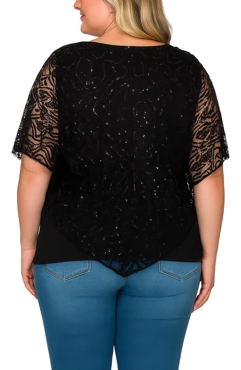 Standards 
Practices Sequin Poncho Top, Alternate, color, Black