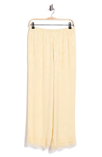 Wayf Lace Trim Pants In Cream