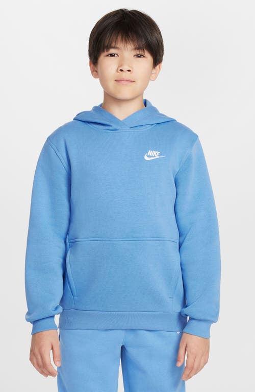 Nike Kids' Club Fleece Hoodie In Blue Beyond/white