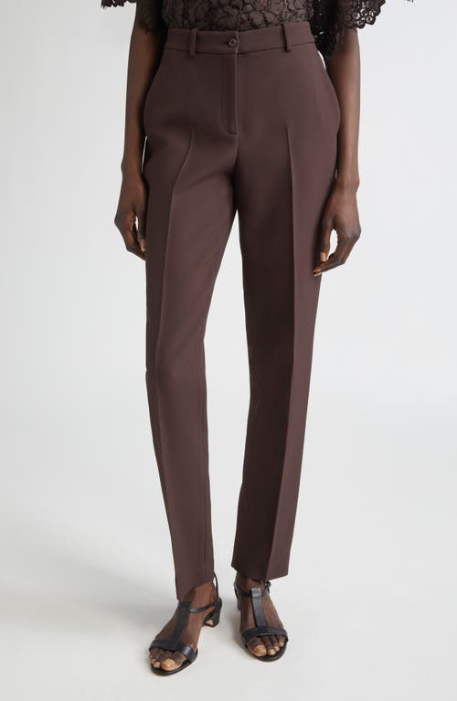 Michael Kors Samantha Double Crepe Sablé Slim-leg Pants In Brown